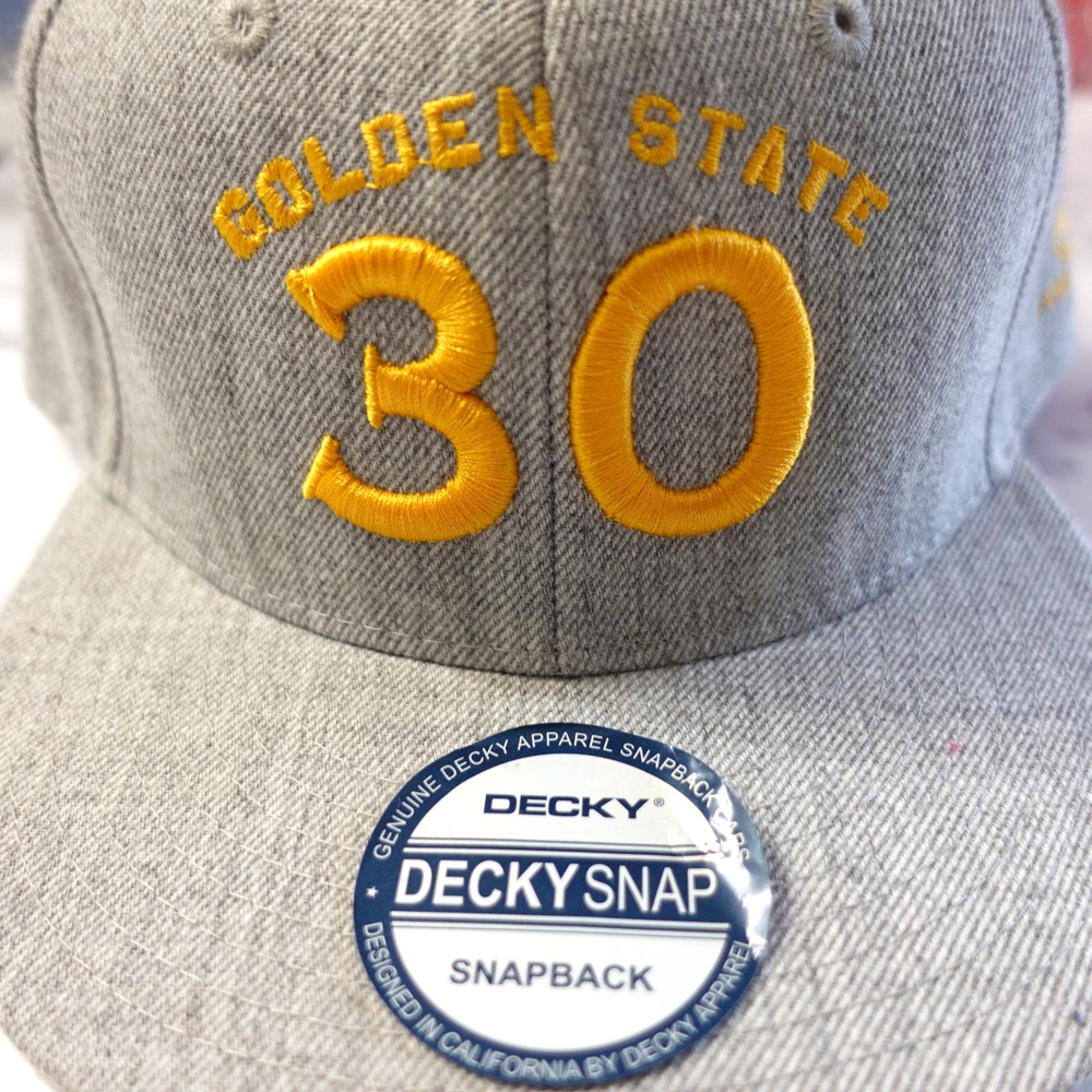 Golden State Warriors Hat Cap Snap Back Mens One Size Gray NBA Basketball 30